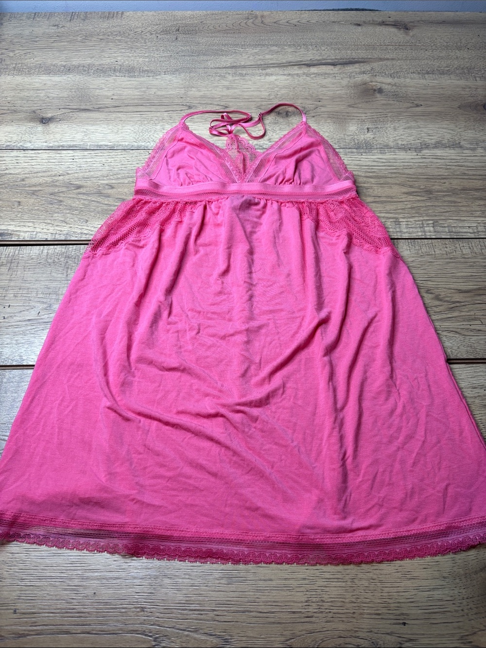 Victoria's Secret Hot Pink Lace-Trim BarbieCore Chemise Size Medium NWT